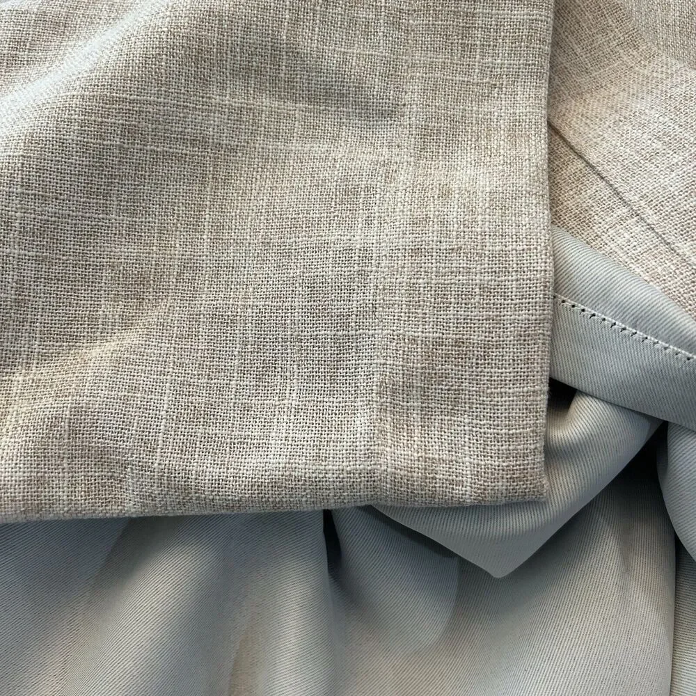 West Elm Kids Curtain Panel 48 x 96 Beige Natural Textured‎ Woven Brown